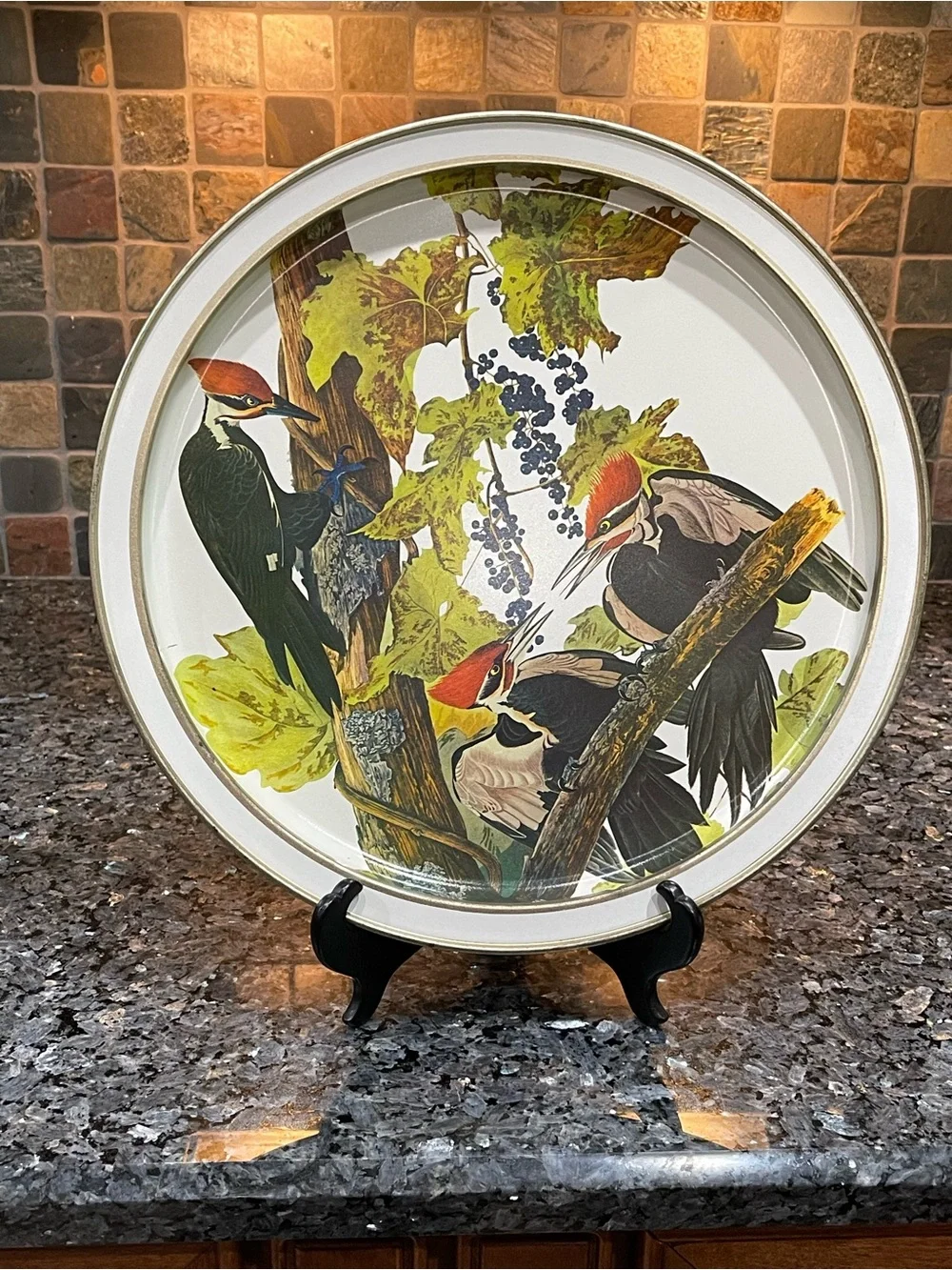 Sunshine Biscuits Audubon Birds of America Tin Trays Vintage 60s-70s